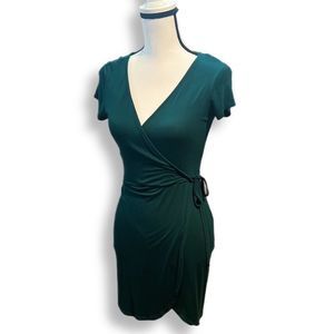 La Hearts Emerald Wrap Mini Dress